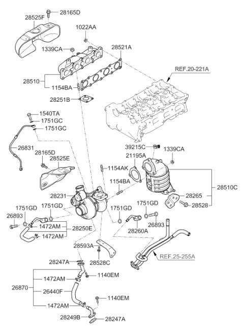 2008 Hyundai Genesis Coupe Stud Diagram for 28233-2C400