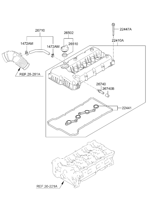 2011 Hyundai Genesis Coupe Rocker Cover Diagram 3