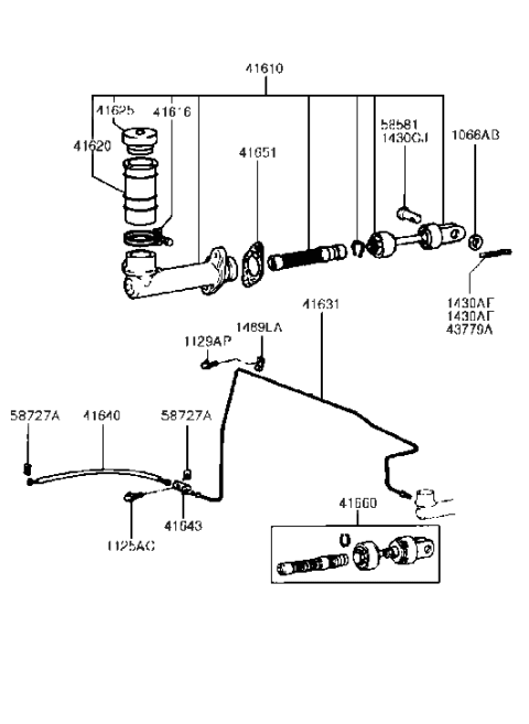 1994 Hyundai Excel Pin-Clevis Diagram for 14301-10231