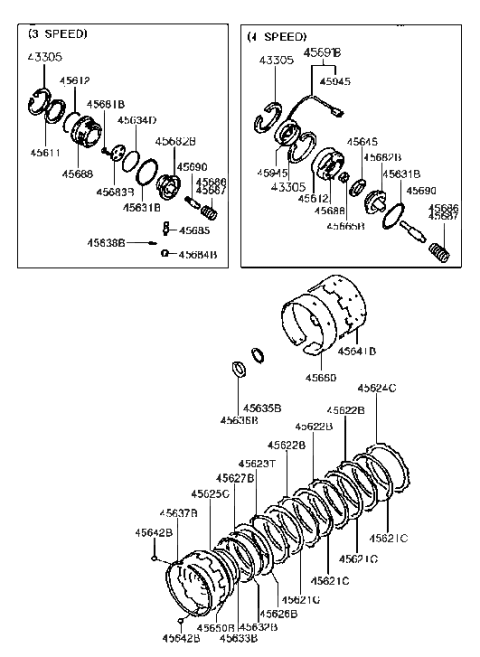 1994 Hyundai Excel Ring O Diagram for 45639-36000