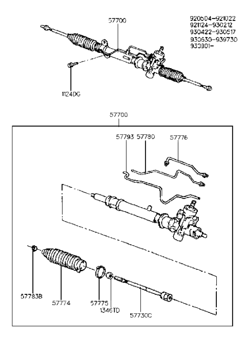 1991 Hyundai Excel Power Steering Gear Box Diagram 2