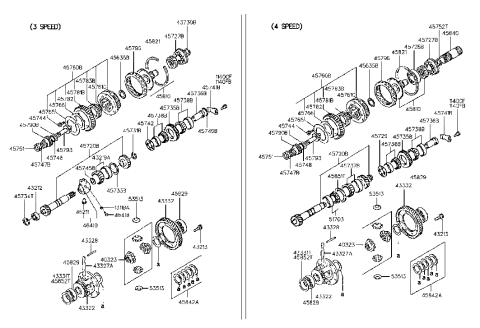 1993 Hyundai Excel Bearing-Transfer Driven Gear Diagram for 45737-37030
