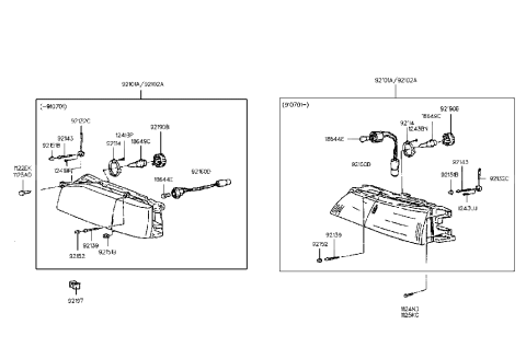 1992 Hyundai Excel Front Turn Signal Holder Wiring Diagram for 92160-24350