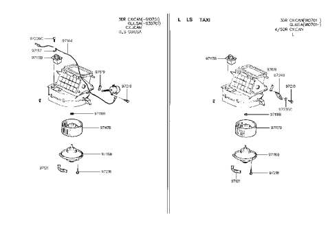 1991 Hyundai Excel Resistor Diagram for 97113-24000