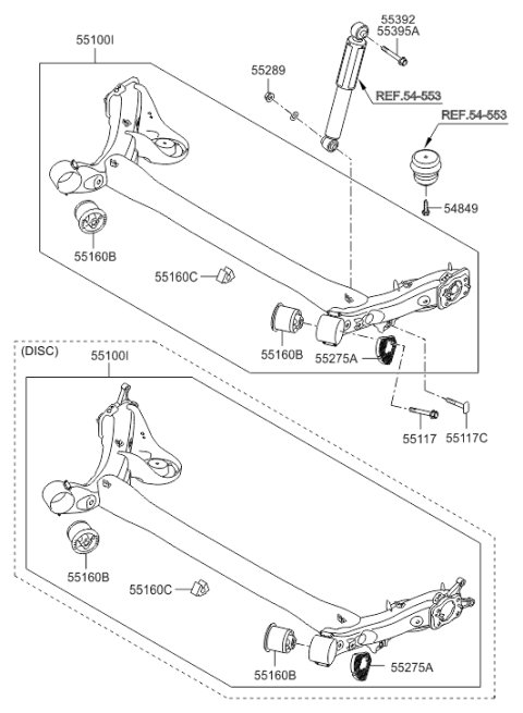 2011 Hyundai Elantra Bolt Flange Diagram for 55393-0X100