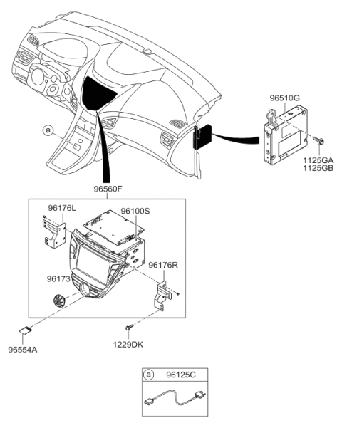 2011 Hyundai Elantra Radio Navigation Diagram for 96560-3X101-RA5FL