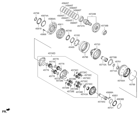 2012 Hyundai Elantra Taper Roller Bearing Diagram for 45737-26000