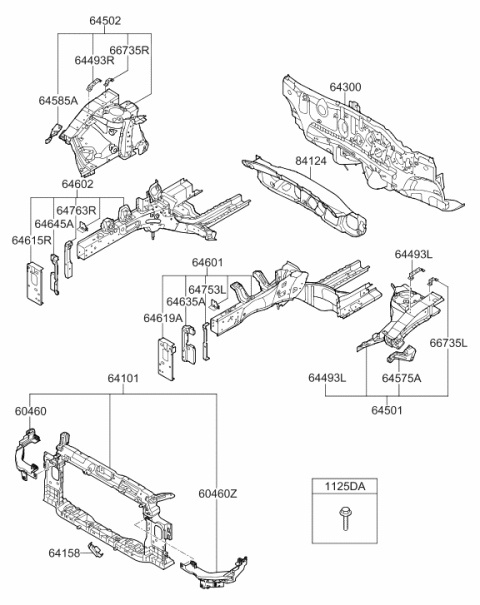 2012 Hyundai Elantra Bracket-Hood Release Cable Mounting Diagram for 64168-3X000