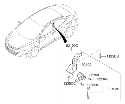 2011 Hyundai Elantra Korean made Head Lamp Diagram 2