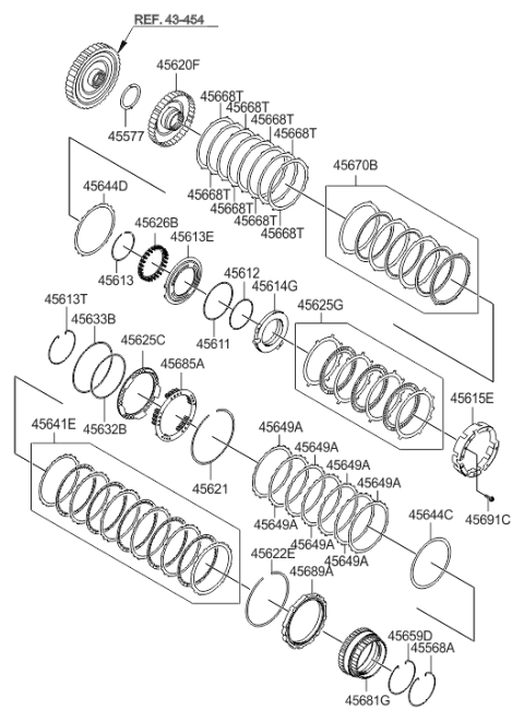 2011 Hyundai Elantra Disk Set-Under Drive Brake Diagram for 45625-3B601