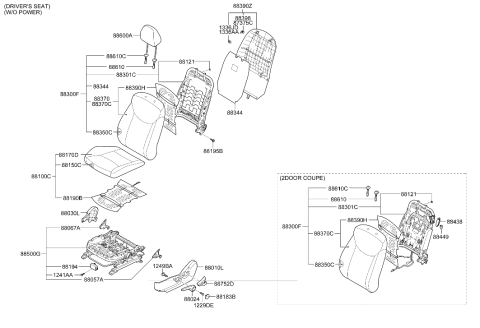 2013 Hyundai Elantra Korean made Front Seat Diagram 2