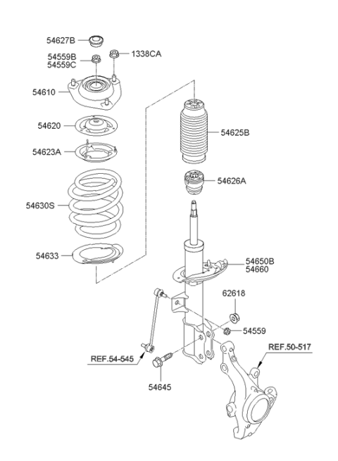 2012 Hyundai Elantra Front Spring Diagram for 54630-3X261