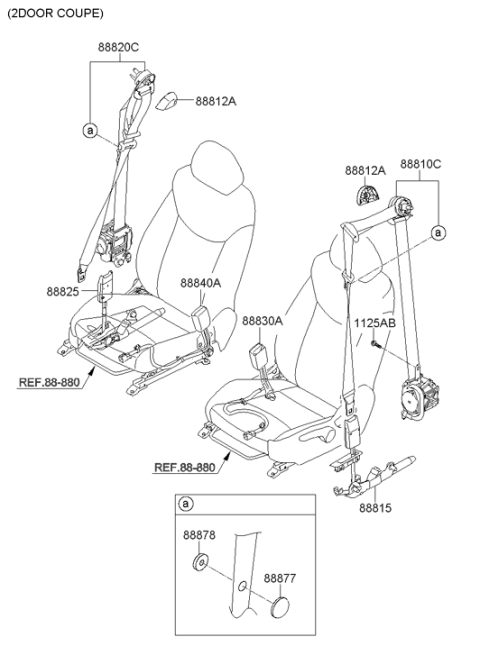 2013 Hyundai Elantra Korean made Front Seat Belt Diagram 2