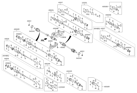 2012 Hyundai Elantra Nut-Castle Diagram for 49551-3S000