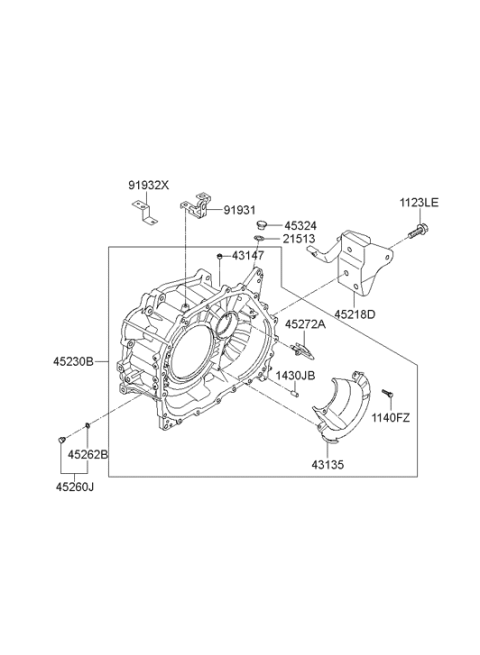 2011 Hyundai Elantra Korean made Auto Transmission Case Diagram 2
