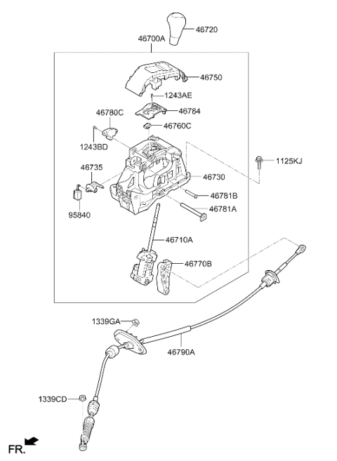 2013 Hyundai Elantra Automatic Transaxle Solenoid Assembly Diagram for 95840-3X000