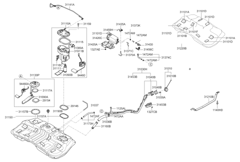 2005 Hyundai Tucson Suction Hose Diagram for 31141-2E000