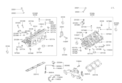 2004 Hyundai Tucson Stud Diagram for 11533-08507-S