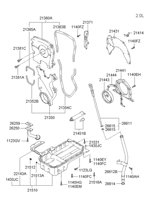 2004 Hyundai Tucson Case-Oil Seal,Rear Diagram for 21441-23500