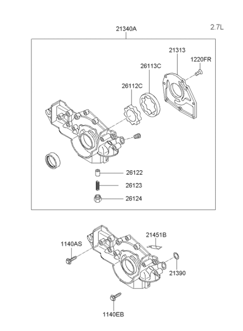 2004 Hyundai Tucson Front Case Diagram 2