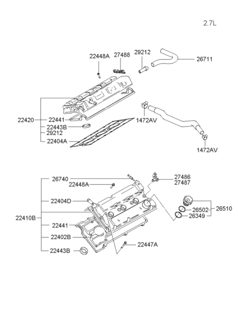 2004 Hyundai Tucson Rocker Cover Diagram 2