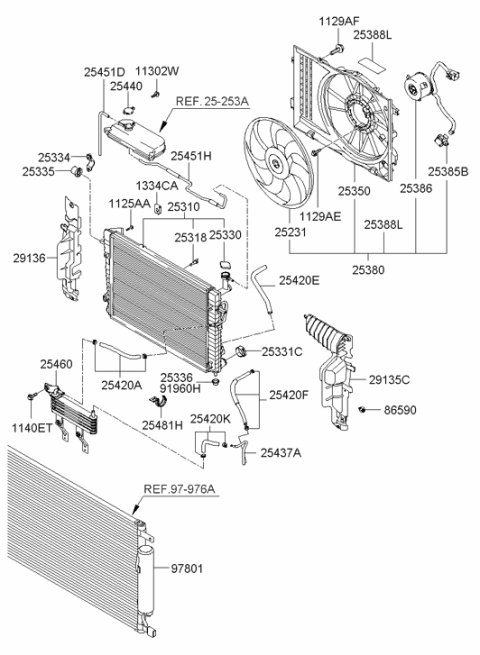 2006 Hyundai Tucson Cooling Fan Diagram for 25231-2E000