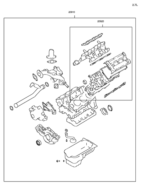 2004 Hyundai Tucson Engine Gasket Kit Diagram 2
