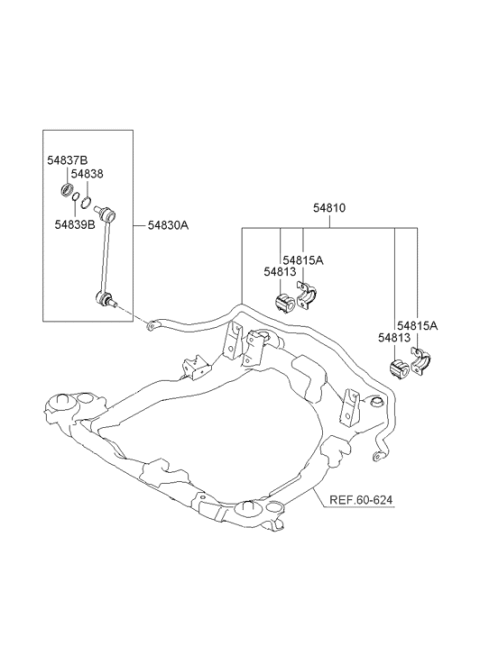 2006 Hyundai Tucson Stabilizer Bar Bush Diagram for 54813-1F000
