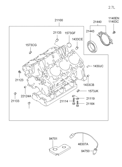 2004 Hyundai Tucson Cylinder Block Diagram 2