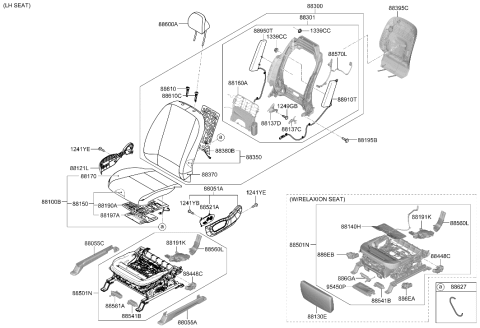 2026 Hyundai Ioniq 9 CTR A/BAG MODULE-FR,LH Diagram for 80650-GO000