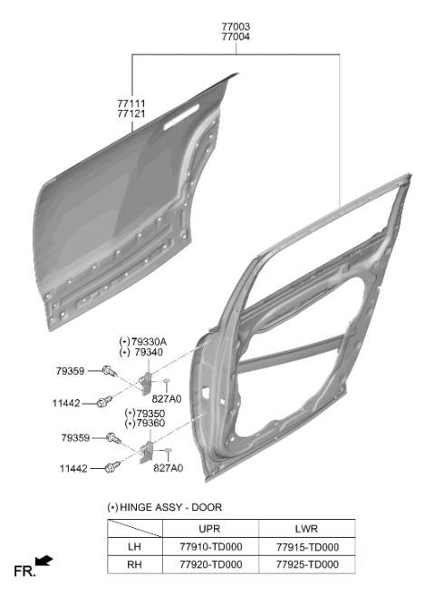 2026 Hyundai Ioniq 9 HINGE ASSY-REAR DOOR UPPER,RH Diagram for 77920-TD000