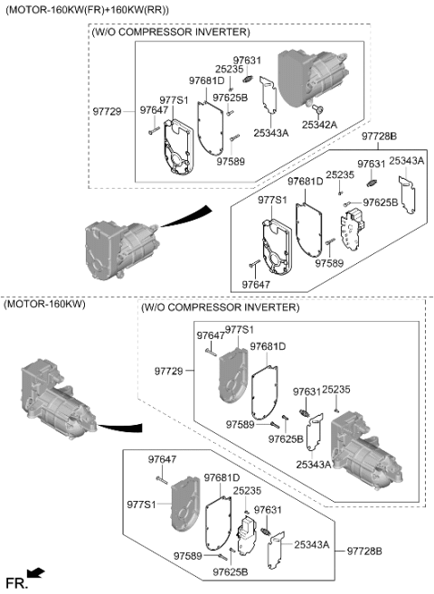 2026 Hyundai Ioniq 9 BODY KIT-COMPRESSOR Diagram for 97729-DO500