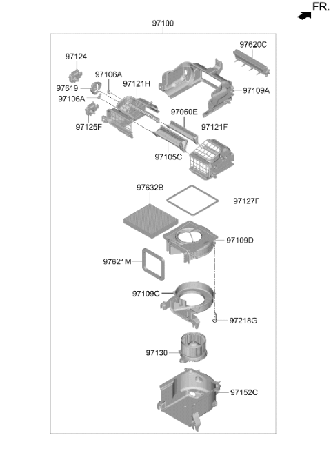2026 Hyundai Ioniq 9 ACTUATOR-INTAKE Diagram for 97125-GI000
