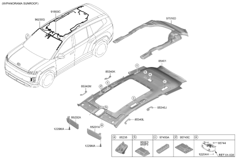 2026 Hyundai Ioniq 9 Sunvisor & Head Lining Diagram 2