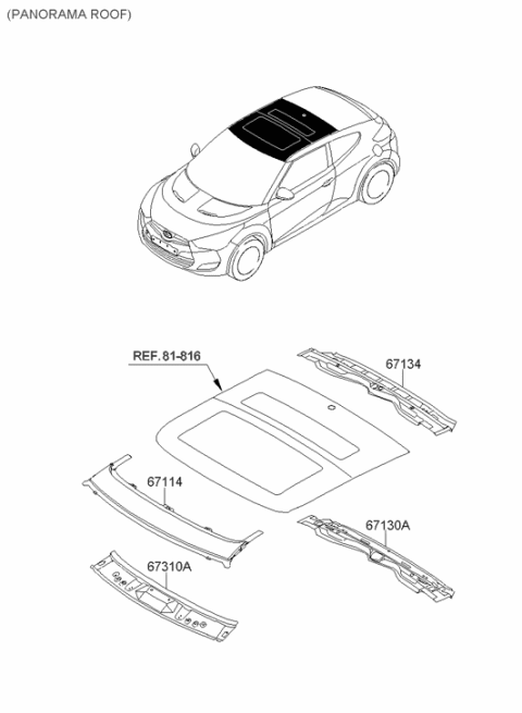 2013 Hyundai Veloster Roof Panel Diagram 2