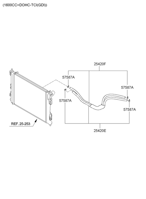 2011 Hyundai Veloster Oil Cooling Hose Assembly Diagram for 25420-2V700