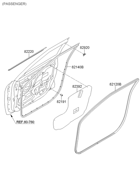 2012 Hyundai Veloster Front Door Moulding Diagram 2