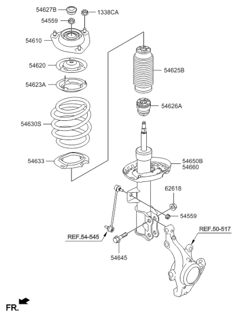 2011 Hyundai Veloster Front Spring Diagram for 54630-2V264
