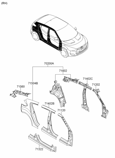 2013 Hyundai Veloster Side Body Panel Diagram 2