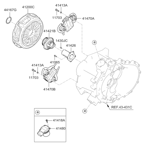 2013 Hyundai Veloster Clutch & Release Fork Diagram 2