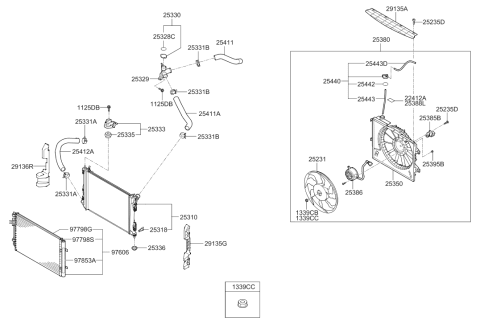 2014 Hyundai Veloster Radiator Inlet Hose Diagram for 25411-2V700