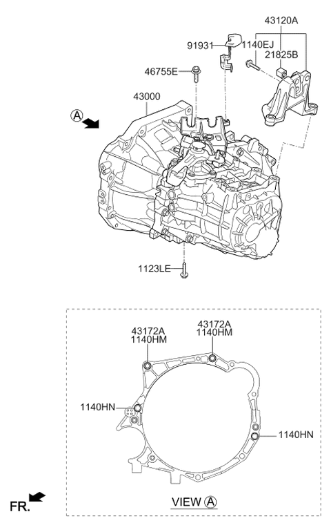 2013 Hyundai Veloster Transaxle Assy-Manual Diagram 3