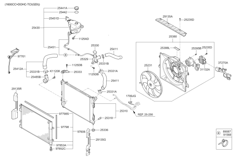 2014 Hyundai Veloster Radiator Reservoir And Hose Assembly Diagram for 25430-2V700