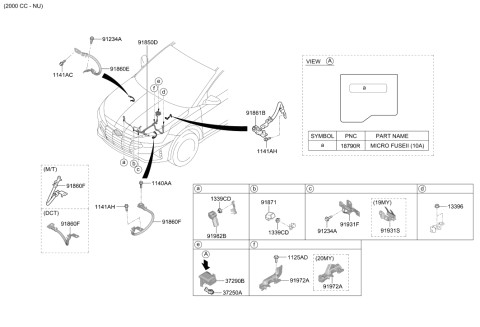 2019 Hyundai Elantra Battery Wiring Assembly Diagram for 91855-F3310
