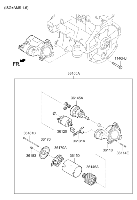 2019 Hyundai Elantra US Alabama made Starter Diagram 2