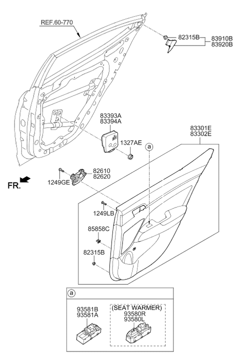 2020 Hyundai Elantra SWITCH ASSY-RR P/WDO SUB LH Diagram for 93580-F2410-4X