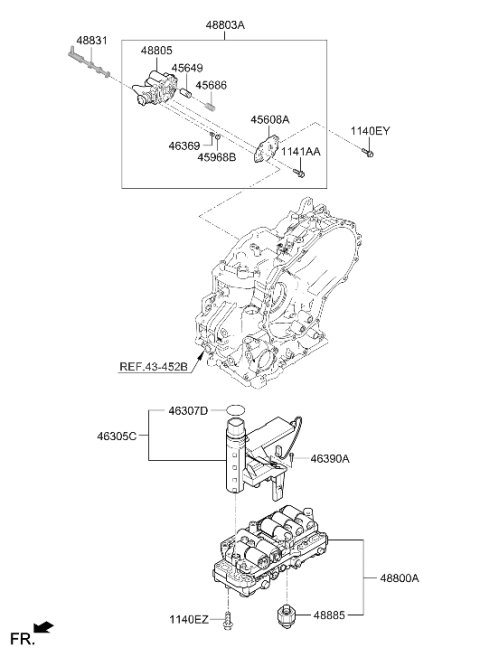 2019 Hyundai Elantra US Alabama made Transmission Valve Body Diagram 2