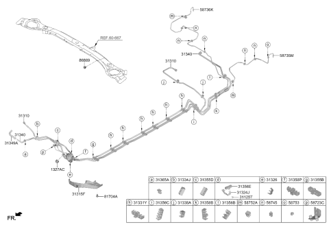 2020 Hyundai Elantra Fuel Tube Holder Diagram for 31354-M6900