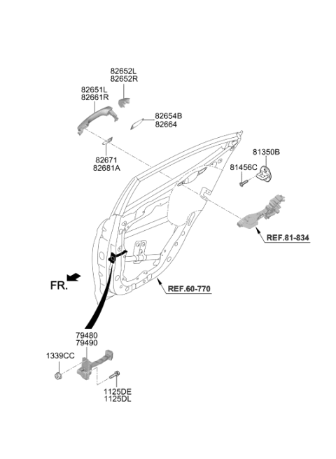 2020 Hyundai Elantra Exterior Door Handle Assembly Right Diagram for 82661-F2010