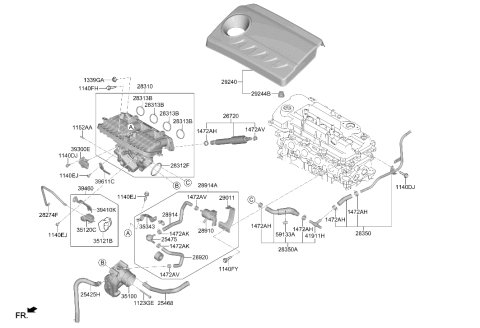 2019 Hyundai Elantra US Alabama made Intake Manifold Diagram 4
